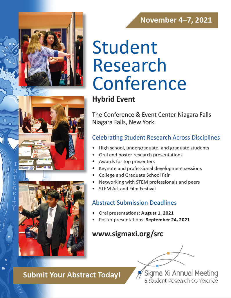 Flyer for Sigma Xi Student Research Conference